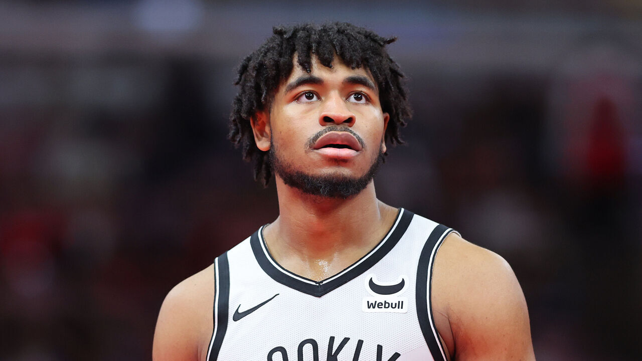 CHICAGO, ILLINOIS - NOVEMBER 03: Cam Thomas #24 of the Brooklyn Nets looks on against the Chicago Bulls in the second half of the NBA In-Season Tournament at the United Center on November 03, 2023 in Chicago, Illinois.
