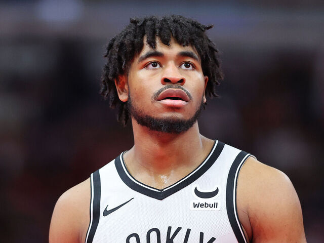 CHICAGO, ILLINOIS - NOVEMBER 03: Cam Thomas #24 of the Brooklyn Nets looks on against the Chicago Bulls in the second half of the NBA In-Season Tournament at the United Center on November 03, 2023 in Chicago, Illinois.