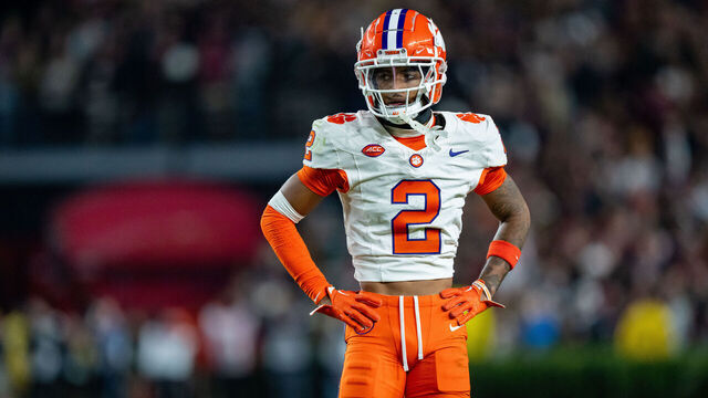 COLUMBIA, SOUTH CAROLINA - NOVEMBER 25: Nate Wiggins #2 of the Clemson Tigers plays against the South Carolina Gamecocks during their game at Williams-Brice Stadium on November 25, 2023 in Columbia, South Carolina.