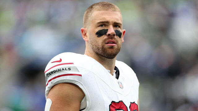 SEATTLE, WASHINGTON - OCTOBER 22: Zach Ertz #86 of the Arizona Cardinals looks on before the game against the Seattle Seahawks at Lumen Field on October 22, 2023 in Seattle, Washington.
