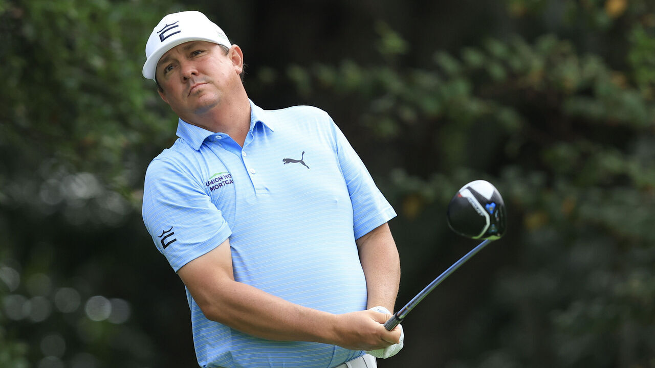 ST SIMONS ISLAND, GEORGIA - NOVEMBER 17: Jason Dufner of the United States hits a tee shot on the 14th hole during the second round of The RSM Classic on the Plantation Course at Sea Island Resort on November 17, 2023 in St Simons Island, Georgia.