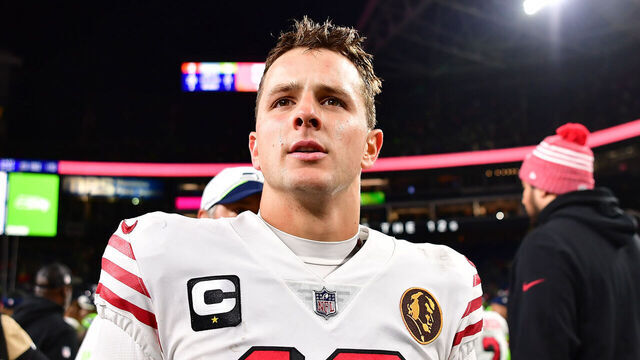 SEATTLE, WASHINGTON - NOVEMBER 23: Brock Purdy #13 of the San Francisco 49ers looks on after a game against the Seattle Seahawks at Lumen Field on November 23, 2023 in Seattle, Washington.