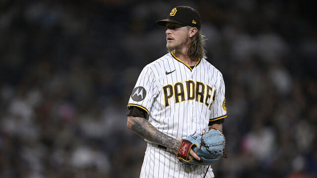 SAN DIEGO, CALIFORNIA - JULY 29: Josh Hader #71 of the San Diego Padres prepares to pitch during the ninth inning against the Texas Rangers at PETCO Park on July 29, 2023 in San Diego, California.