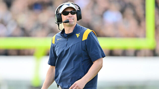 ORLANDO, FLORIDA - OCTOBER 28: Head coach Neal Brown of the West Virginia Mountaineers looks on during the first half of a game against the UCF Knights at FBC Mortgage Stadium on October 28, 2023 in Orlando, Florida.