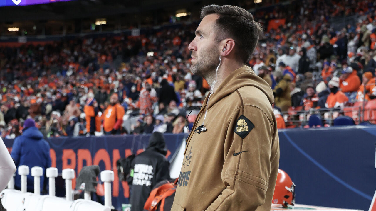 DENVER, COLORADO - NOVEMBER 26: Joe Flacco of the Cleveland Browns looks on in the fourth quarter of the game against the Denver Broncos at Empower Field At Mile High on November 26, 2023 in Denver, Colorado.