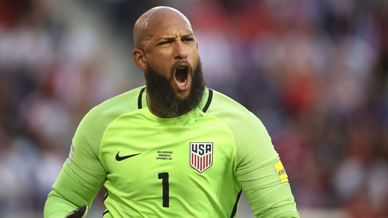 HARRISON, NEW JERSEY- SEPTEMBER 01: Goalkeeper Tim Howard #1 of the United States during the United States Vs Costa Rica CONCACAF International World Cup qualifying match at Red Bull Arena, Harrison, New Jersey on September 01, 2017 in Harrison, New Jersey.