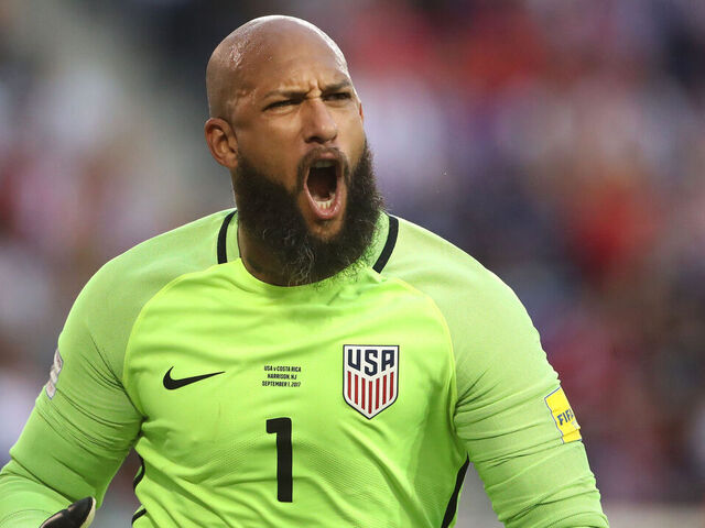 HARRISON, NEW JERSEY- SEPTEMBER 01: Goalkeeper Tim Howard #1 of the United States during the United States Vs Costa Rica CONCACAF International World Cup qualifying match at Red Bull Arena, Harrison, New Jersey on September 01, 2017 in Harrison, New Jersey.