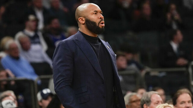 NEW YORK, NY - MARCH 9: Head coach Kyle Neptune of the Villanova Wildcats during the game against the Creighton Bluejays in the quarterfinals of the Big East Conference Tournament at Madison Square Garden on March 9, 2023 in New York City.