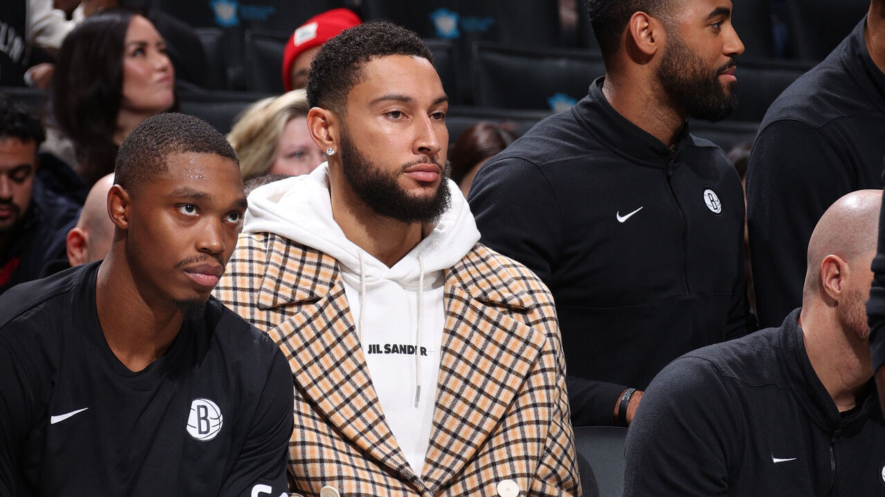 BROOKLYN, NY - NOVEMBER 25: Ben Simmons #10 of the Brooklyn Nets looks on during the game against the Miami Heat on November 25, 2023 at Barclays Center in Brooklyn, New York. Mandatory Copyright Notice: Copyright 2023 NBAE