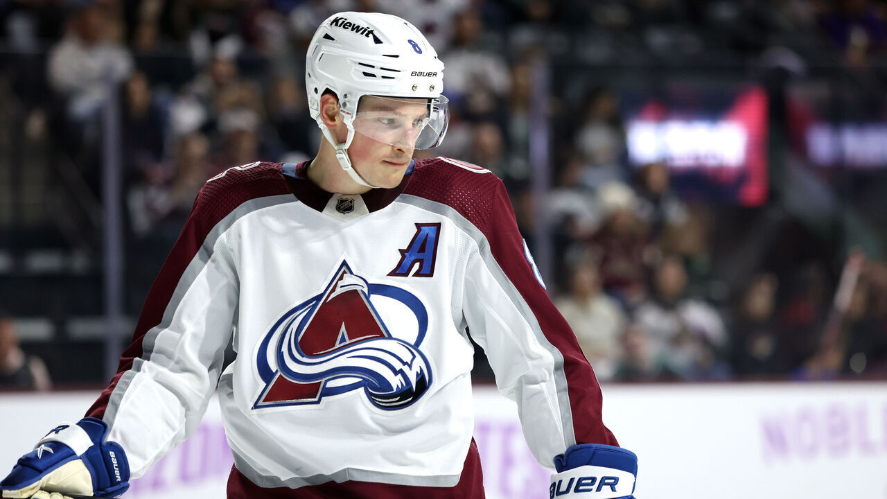 TEMPE, ARIZONA - NOVEMBER 30: Cale Makar #8 of the Colorado Avalanche on the ice against the Arizona Coyotes at Mullett Arena on November 30, 2023 in Tempe, Arizona.