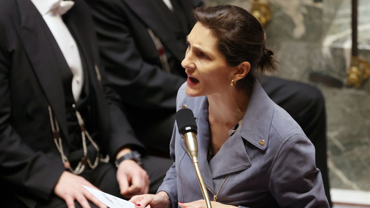 French Sports Minister Amelie Oudea-Castera speaks during a session of questions at the National Assembly in Paris on October 31, 2023.