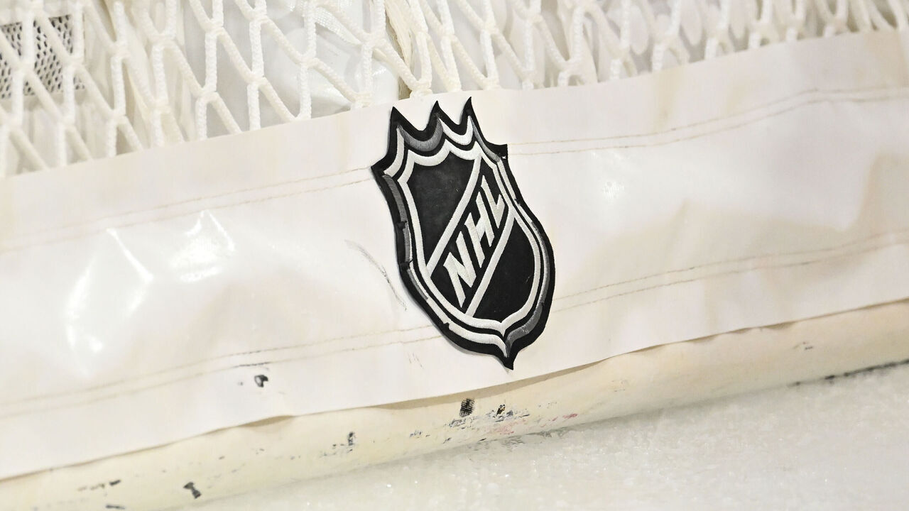 MONTREAL, CANADA - OCTOBER 17: Detailed view of the NHL logo on a net during the third period between the Montreal Canadiens and the Minnesota Wild at the Bell Centre on October 17, 2023 in Montreal, Quebec, Canada. The Minnesota Wild defeated the Montreal Canadiens 5-2.