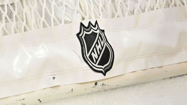 MONTREAL, CANADA - OCTOBER 17: Detailed view of the NHL logo on a net during the third period between the Montreal Canadiens and the Minnesota Wild at the Bell Centre on October 17, 2023 in Montreal, Quebec, Canada. The Minnesota Wild defeated the Montreal Canadiens 5-2.