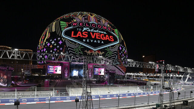 LAS VEGAS, NEVADA - NOVEMBER 16: Sphere is seen ahead of the F1 Grand Prix of Las Vegas at Las Vegas Strip Circuit on November 16, 2023 in Las Vegas, Nevada.