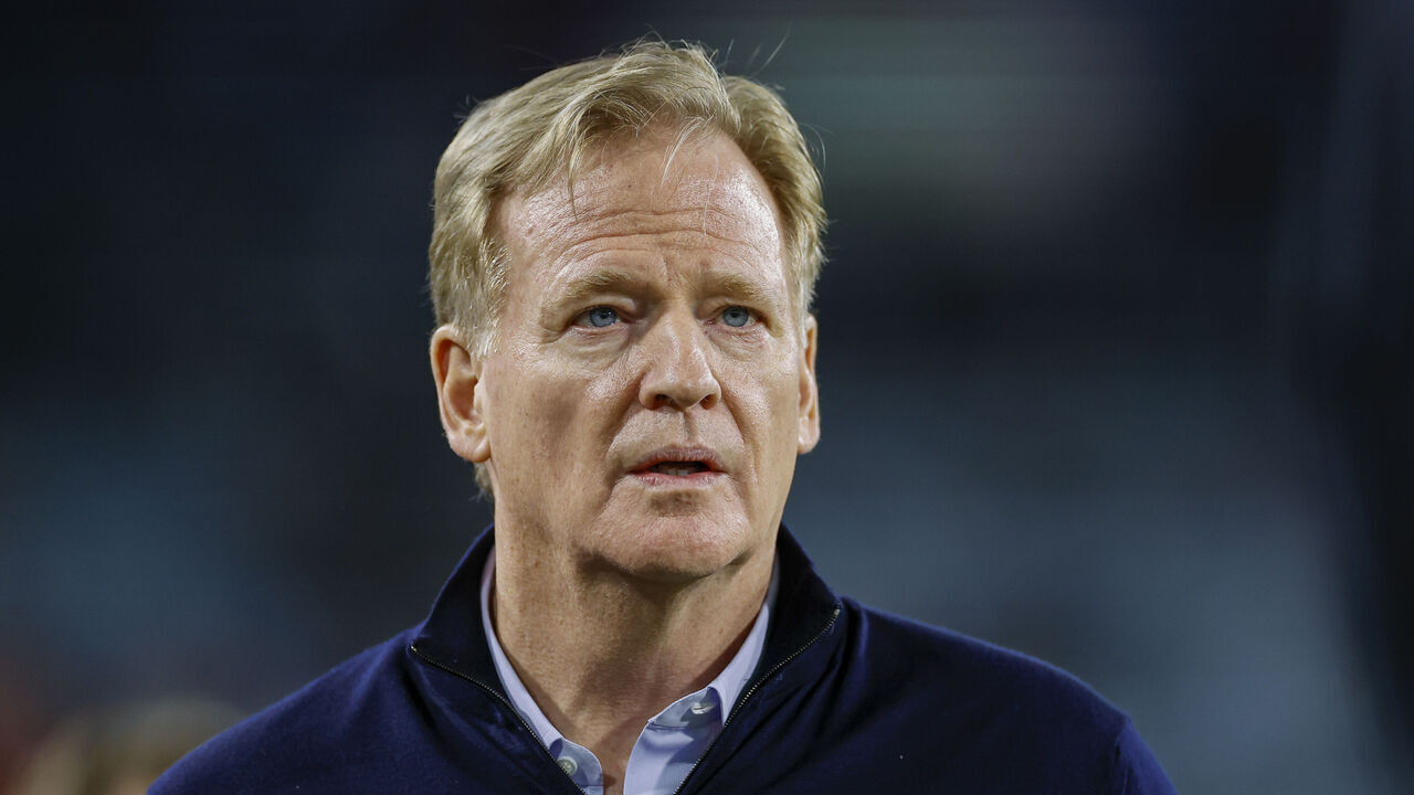 JACKSONVILLE, FL - DECEMBER 04: NFL commissioner Roger Goodell looks on before the game between the Jacksonville Jaguars and the Cincinnati Bengals on December 4, 2023 at EverBank Stadium in Jacksonville, Fl.