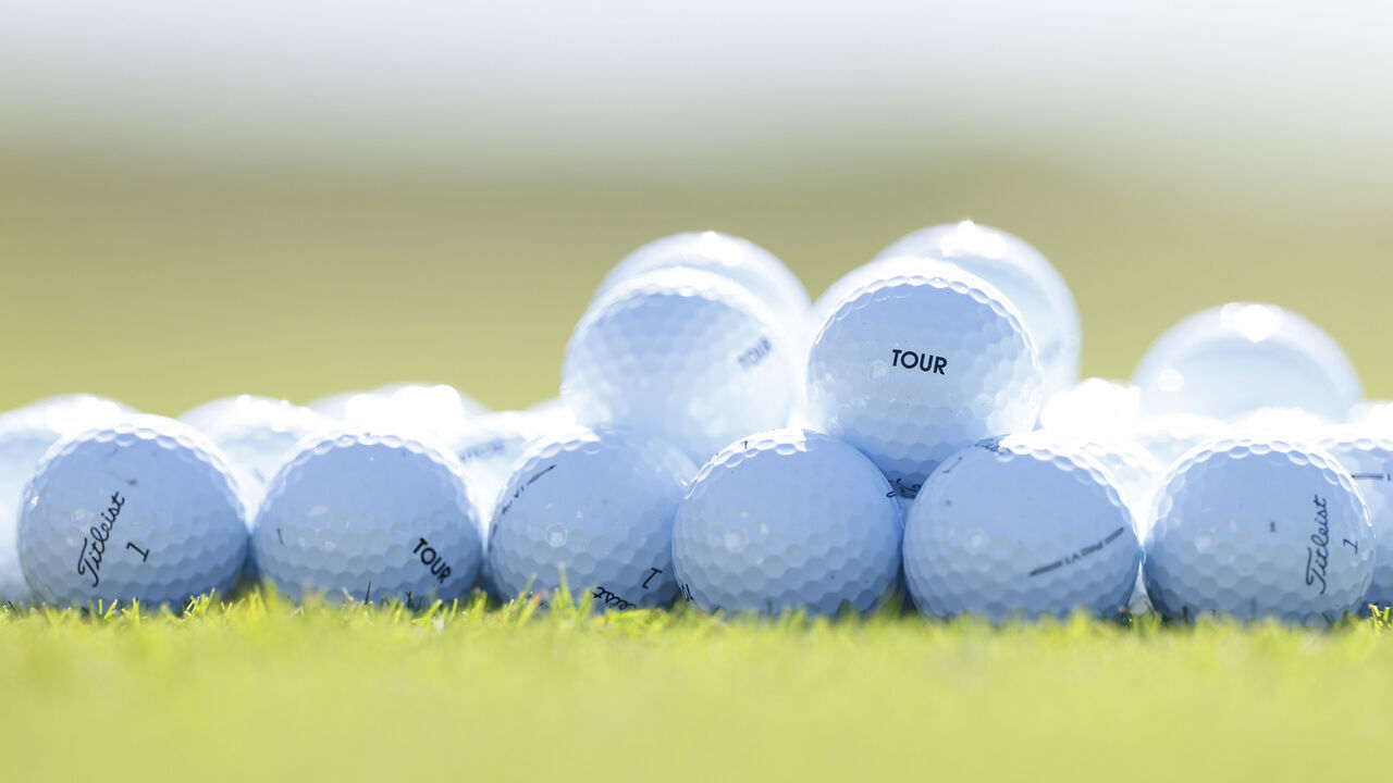 NASSAU, BAHAMAS - DECEMBER 03: A detail of golf balls in the practice area prior to the final round of the Hero World Challenge at Albany Golf Course on December 03, 2023 in Nassau, Bahamas.