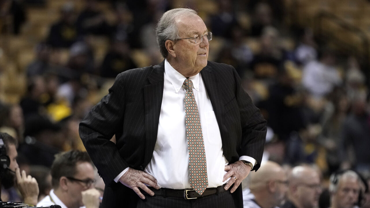 COLUMBIA, MO - NOVEMBER 23: Head coach Cliff Ellis of the Coastal Carolina watches his team against the Missouri Tigers Chanticleers at Mizzou Arena on November 23, 2022 in Columbia, Missouri.
