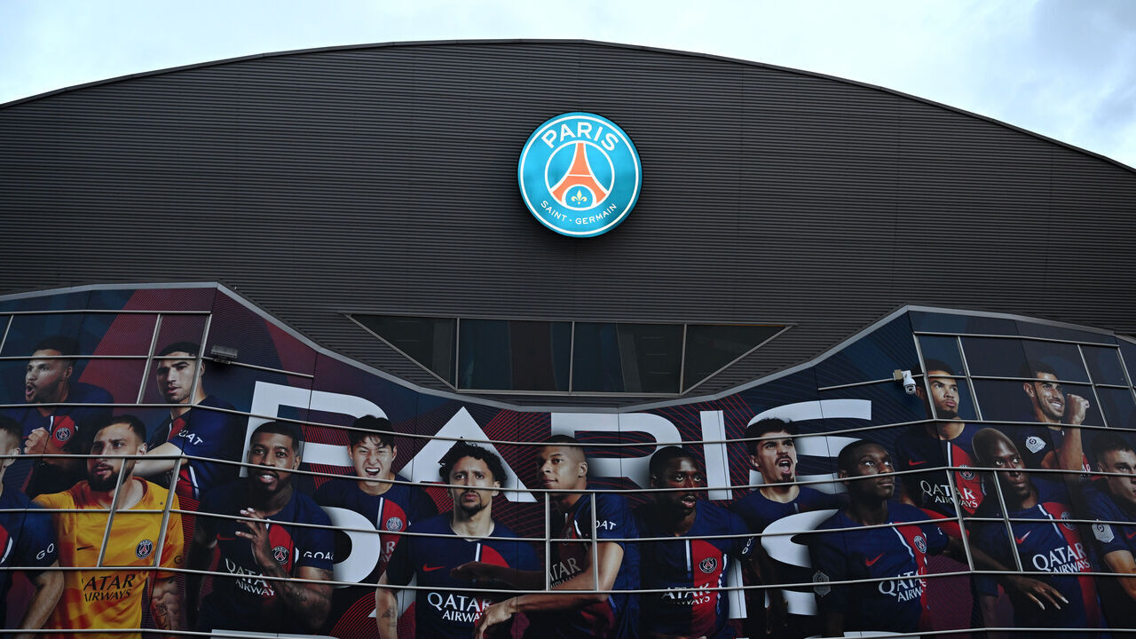 PARIS, FRANCE - OCTOBER 25: A general view outside the stadium prior to the UEFA Champions League match between Paris Saint-Germain and AC Milan at Parc des Princes on October 25, 2023 in Paris, France.