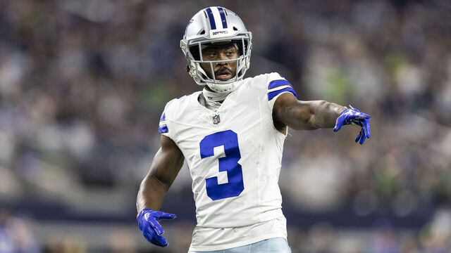 ARLINGTON, TEXAS - NOVEMBER 30: Brandin Cooks #3 of the Dallas Cowboys signals as he lines up during an NFL football game between the Dallas Cowboys and the Seattle Seahawks at AT&T Stadium on November 30, 2023 in Arlington, Texas.