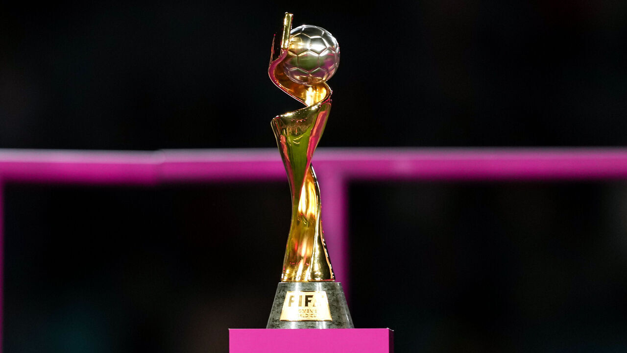 SYDNEY, AUSTRALIA - AUGUST 20: Women's World Cup trophy after the FIFA Women's World Cup Australia & New Zealand 2023 Final game between England and Spain at Stadium Australia on August 20, 2023 in Sydney, Australia.