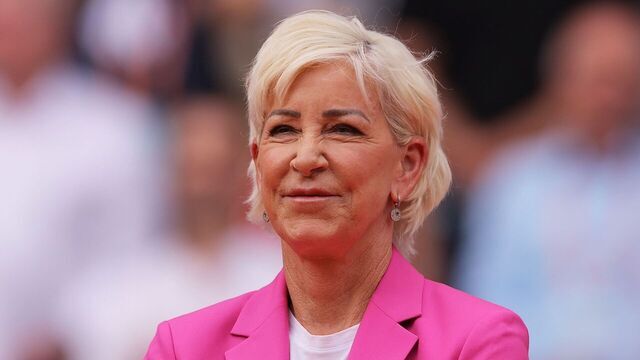 Former US tennis player Chris Evert looks on as she attends the podium ceremony after the women's singles final match on day fourteen of the Roland-Garros Open tennis tournament at the Court Philippe-Chatrier in Paris on June 10, 2023.