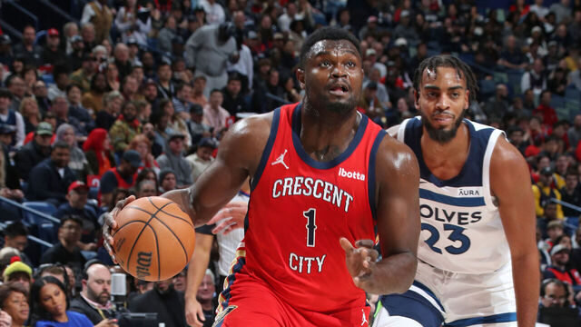 NEW ORLEANS, LA - DECEMBER 11: Zion Williamson #1 of the New Orleans Pelicans dribbles the ball during the game against the Minnesota Timberwolves on December 11, 2023 at the Smoothie King Center in New Orleans, Louisiana. Mandatory Copyright Notice: Copyright 2023 NBAE