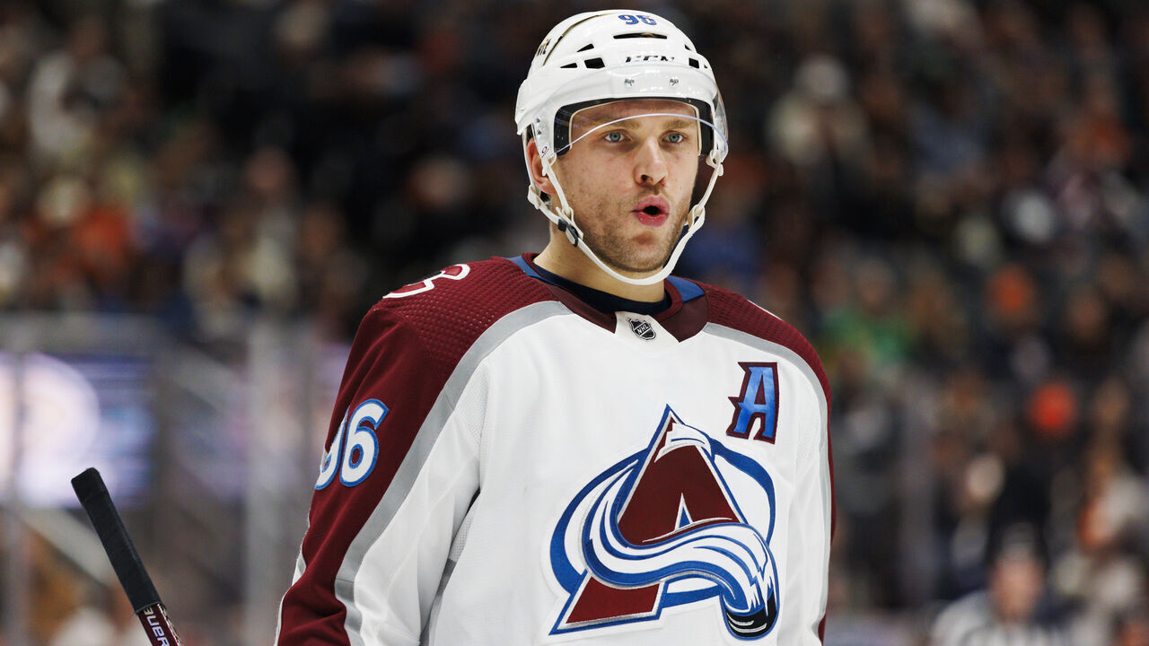 ANAHEIM, CA - DECEMBER 02: Colorado Avalanche right wing Mikko Rantanen (96) during the NHL hockey game against the Anaheim Ducks on December 02, 2023 at Honda Center in Anaheim, CA.