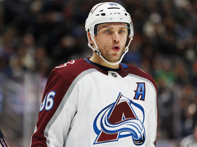 ANAHEIM, CA - DECEMBER 02: Colorado Avalanche right wing Mikko Rantanen (96) during the NHL hockey game against the Anaheim Ducks on December 02, 2023 at Honda Center in Anaheim, CA.