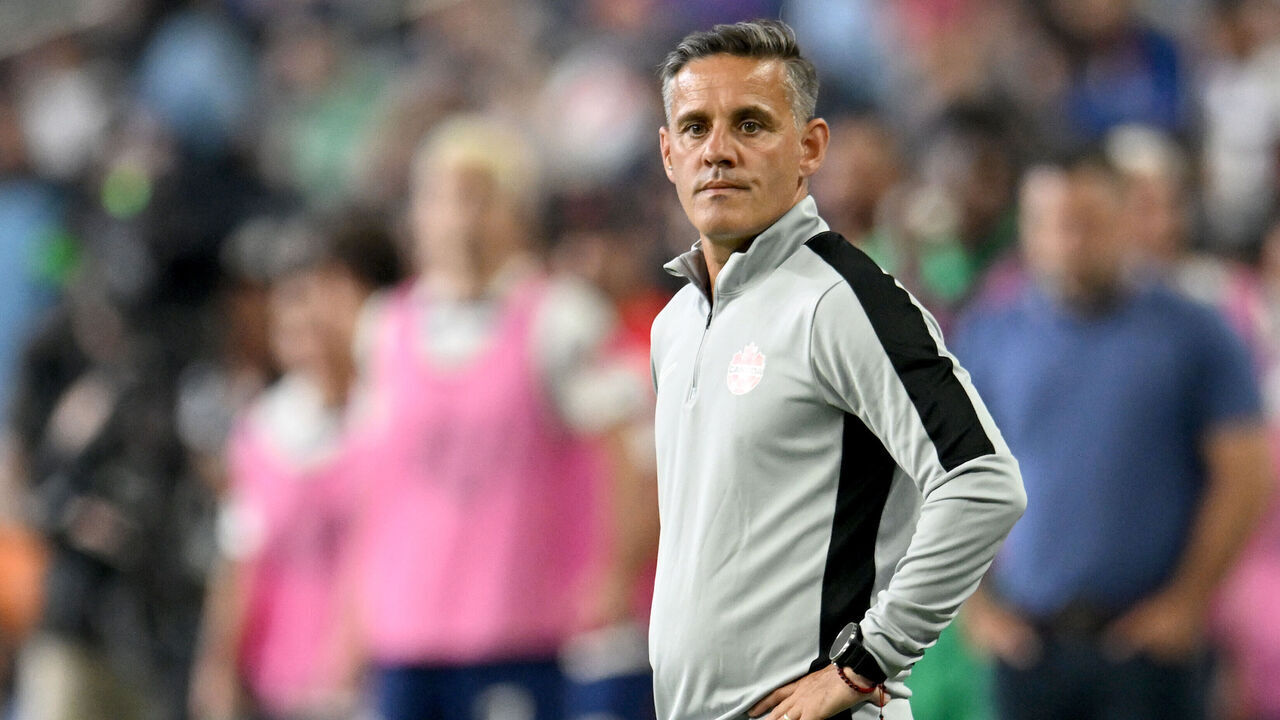 LAS VEGAS, NEVADA - JUNE 18: Canada head coach John Herdman during the 2023 CONCACAF Nations League Final at Allegiant Stadium on June 18, 2023 in Las Vegas, Nevada.