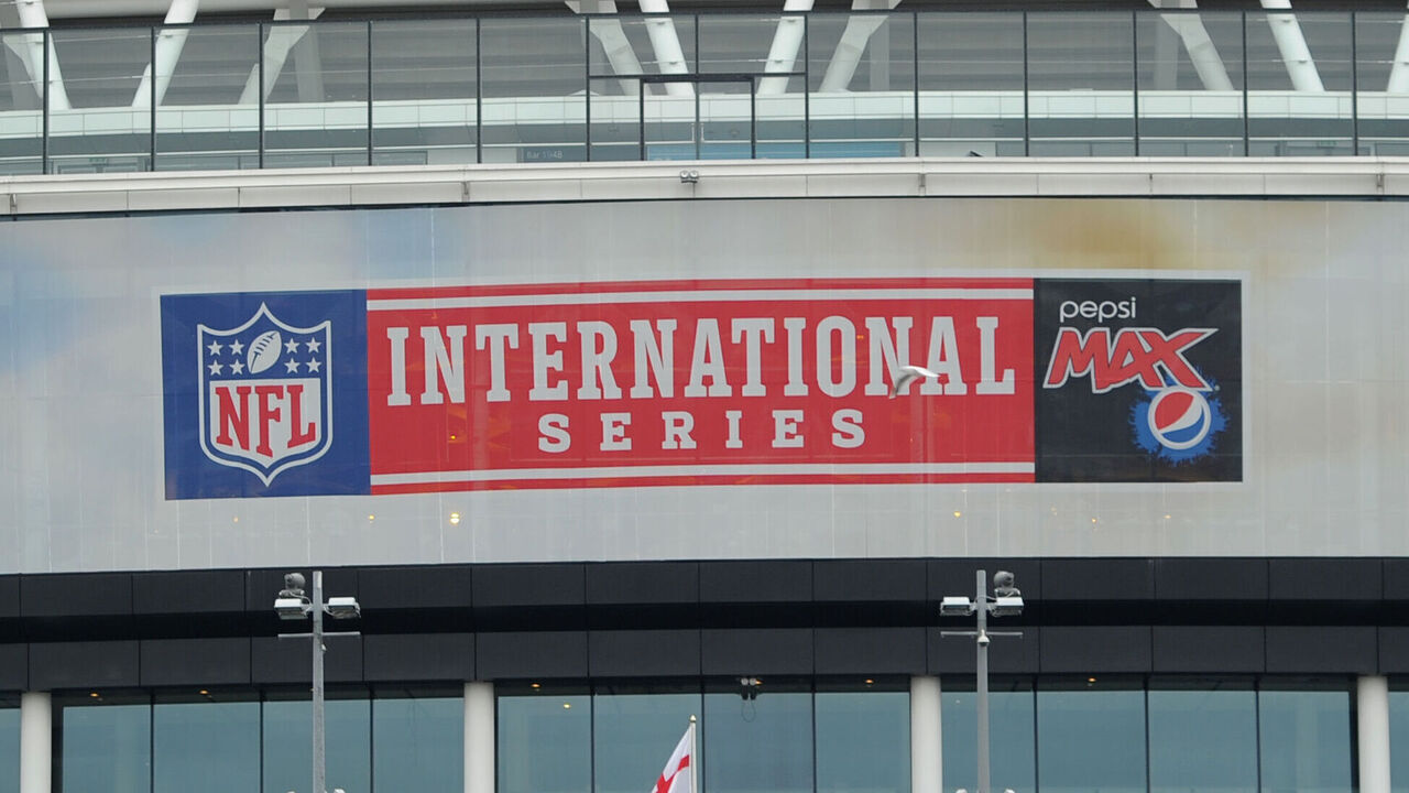 NFL signage at Wembley Stadium for the International Series London Game 6 - New England Patriots v St Louis Rams