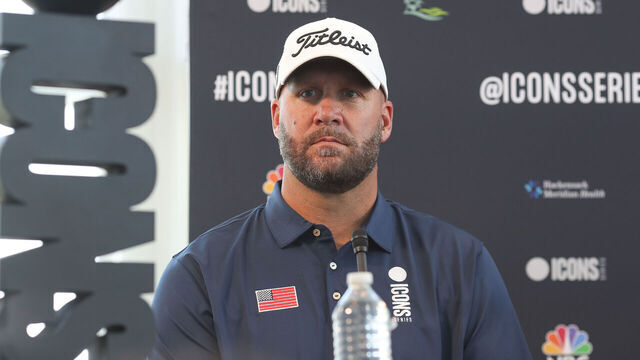 JERSEY CITY, NEW JERSEY - JUNE 29: Ben Roethlisberger attends the Icons Series Inaugural Event & Press Conference at Liberty National Golf Club on June 29, 2022 in Jersey City, New Jersey.