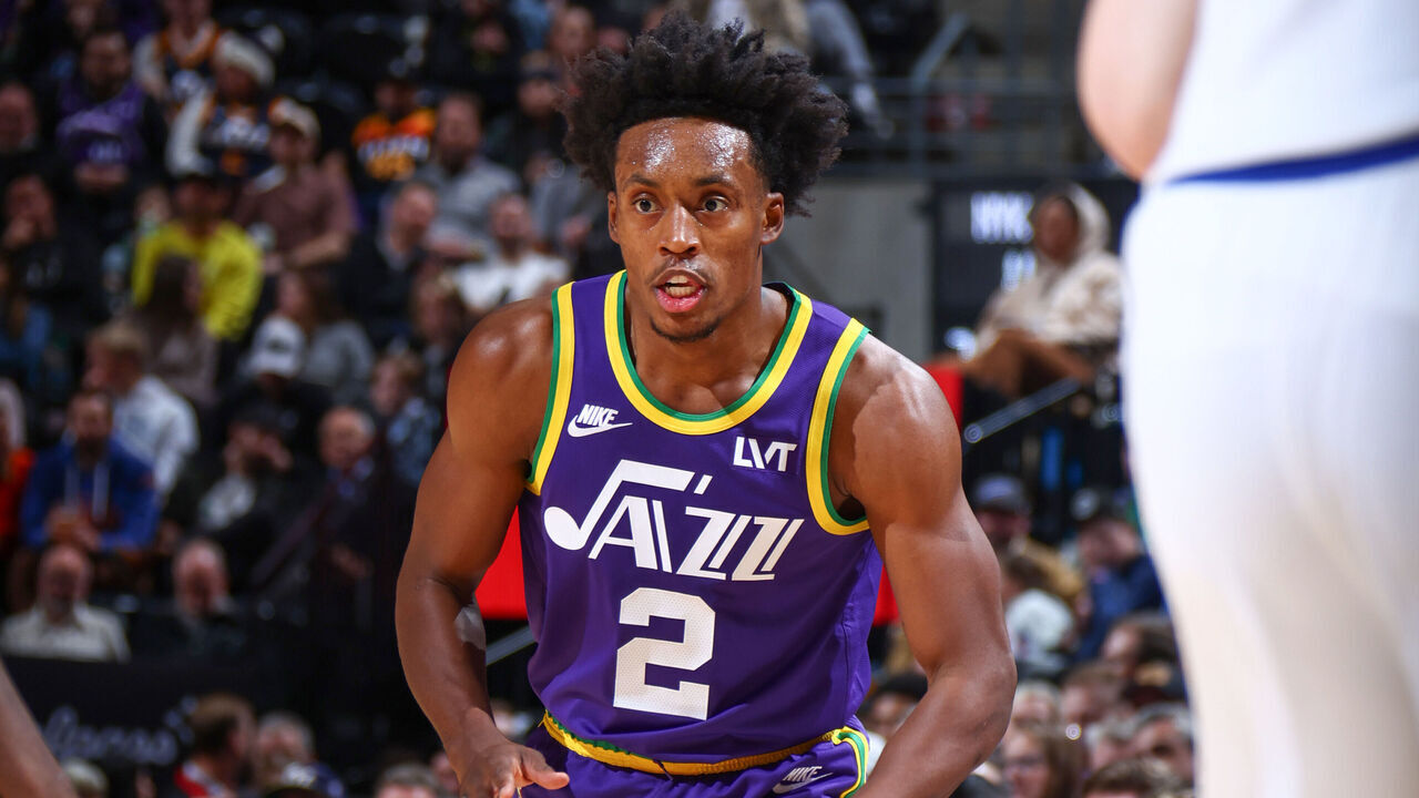 SALT LAKE CITY, UT - DECEMBER 13: Colin Sexton #2 of the Utah Jazz handles the ball during the game on December 13, 2023 at vivint.SmartHome Arena in Salt Lake City, Utah. Mandatory Copyright Notice: Copyright 2023 NBAE