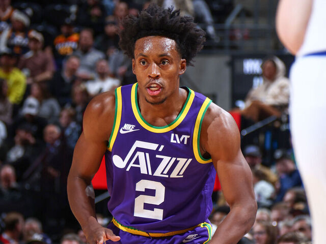 SALT LAKE CITY, UT - DECEMBER 13: Colin Sexton #2 of the Utah Jazz handles the ball during the game on December 13, 2023 at vivint.SmartHome Arena in Salt Lake City, Utah. Mandatory Copyright Notice: Copyright 2023 NBAE