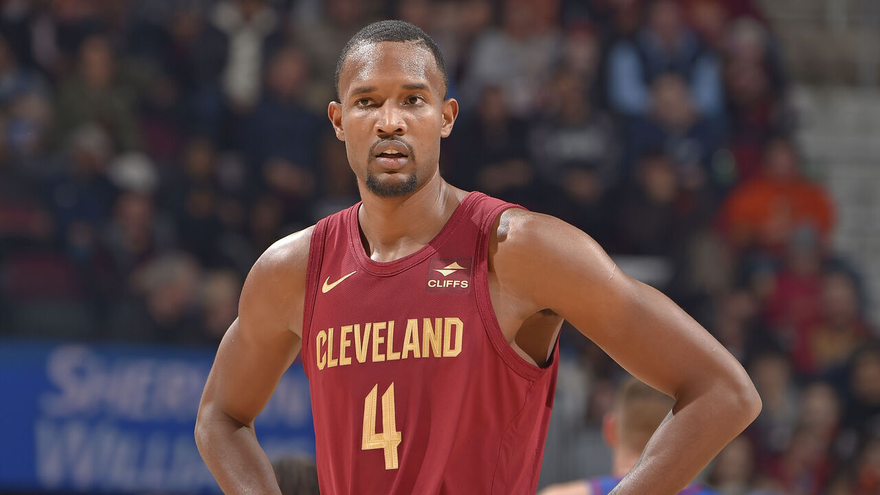 CLEVELAND, OH - NOVEMBER 19: Evan Mobley #4 of the Cleveland Cavaliers looks on during the game against the Denver Nuggets on November 19, 2023 at Rocket Mortgage FieldHouse in Cleveland, Ohio. NOTE TO USER: User expressly acknowledges and agrees that, by downloading and/or using this Photograph, user is consenting to the terms and conditions of the Getty Images License Agreement. Mandatory Copyright Notice: Copyright 2023 NBAE