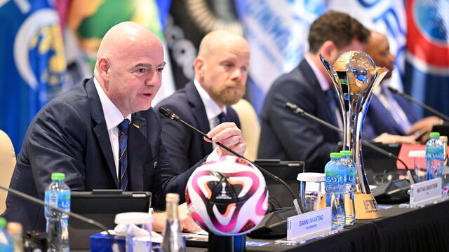 JEDDAH, SAUDI ARABIA - DECEMBER 17: FIFA President Gianni Infantino during a FIFA Council Meeting on December 17, 2023 in Jeddah, Saudi Arabia.