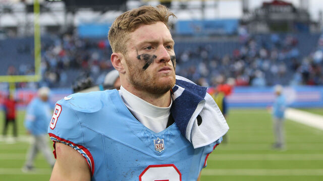 NASHVILLE, TN - DECEMBER 17: Tennessee Titans quarterback Will Levis (8) walks off the field following a game between the Tennessee Titans and Houston Texans, December 17, 2023 at Nissan Stadium in Nashville, Tennessee.