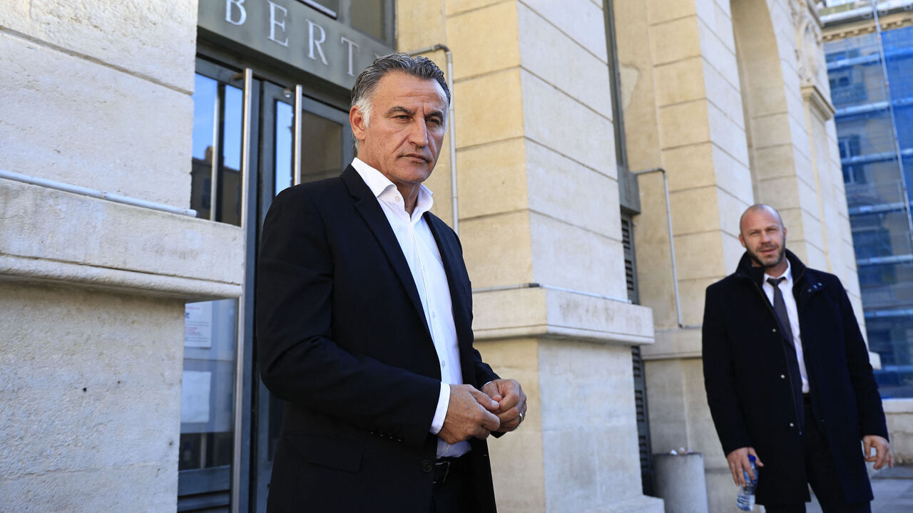 Former coach of OGC Nice Christophe Galtier is seen outside Nice's courthouse, south-eastern France, on December 15, 2023, during a break of his trial over harassment and discrimination on the grounds of race or religion. Accused of harassment and discrimination, mainly against his Muslim players, when he coached OGC Nice, Christophe Galtier briefly interrupted his exile in Qatar to appear before judges in Nice on December 15, 2023, with the firm intention of defending himself.
