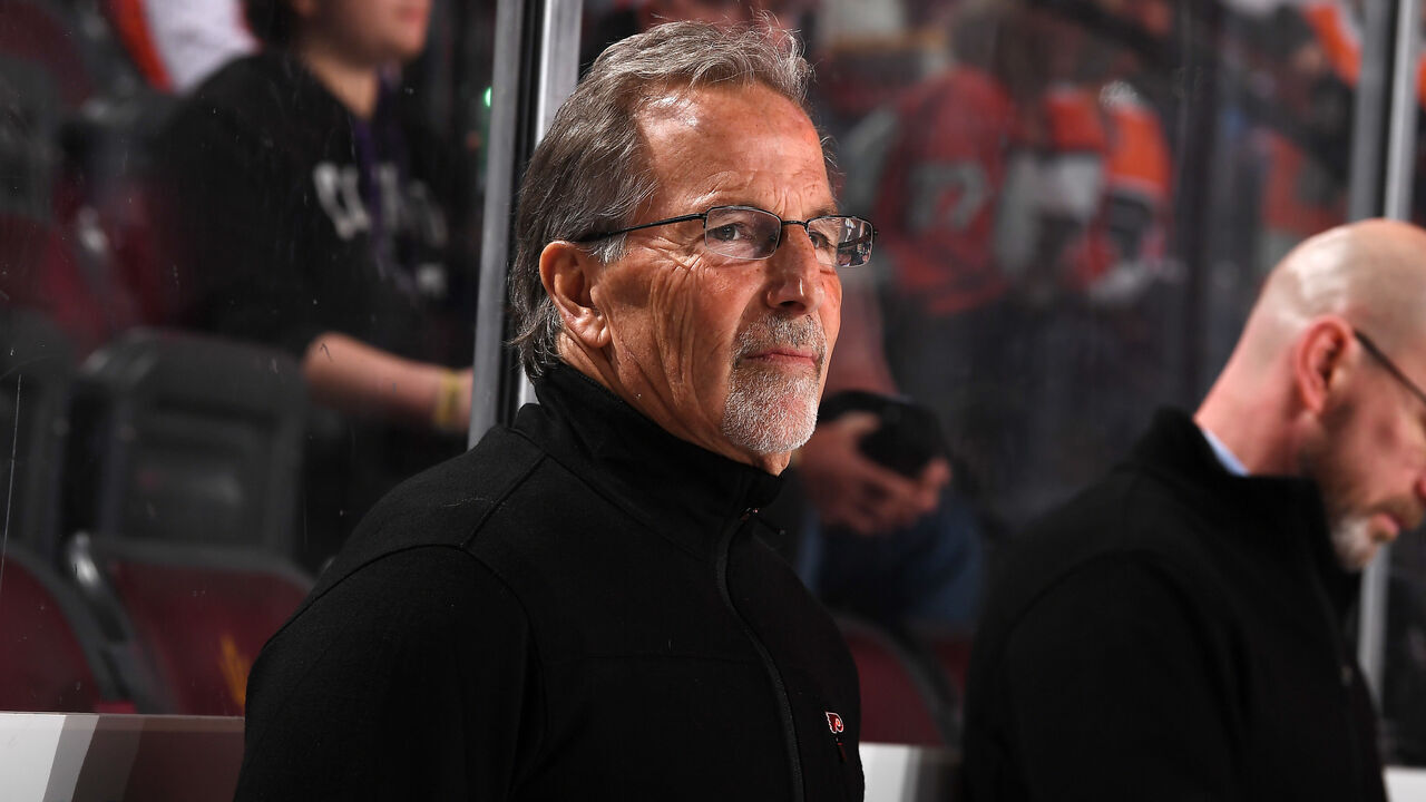 TEMPE, ARIZONA - DECEMBER 07: Head coach John Tortorella of the Philadelphia Flyers looks on from the bench during a game against the Arizona Coyotes at Mullett Arena on December 07, 2023 in Tempe, Arizona.