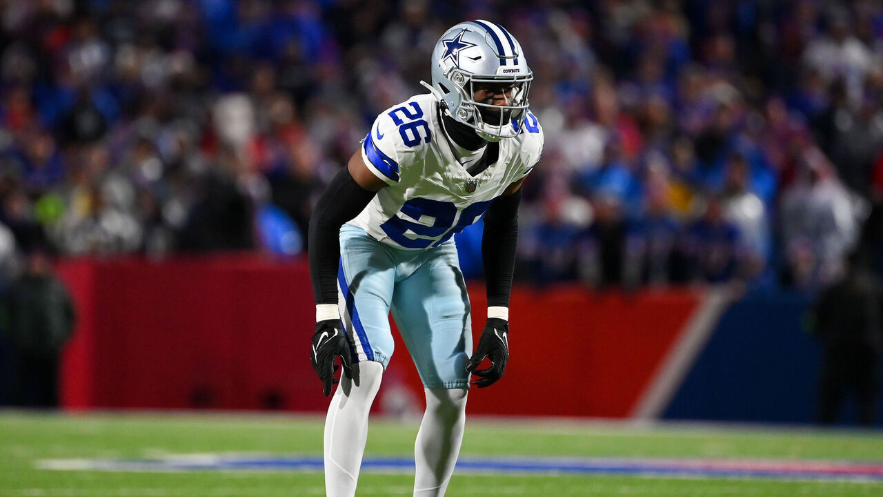 ORCHARD PARK, NEW YORK - DECEMBER 17: DaRon Bland #26 of the Dallas Cowboys in action against the Buffalo Bills during the first half at Highmark Stadium on December 17, 2023 in Orchard Park, New York. The Bills won 31-10.