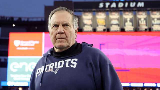 FOXBOROUGH, MASSACHUSETTS - DECEMBER 17: New England Patriots head coach Bill Belichick exits the field after the Patriots 27-17 loss to the Kansas City Chiefs at Gillette Stadium on December 17, 2023 in Foxborough, Massachusetts.