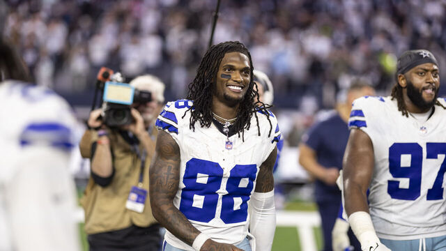 ARLINGTON, TEXAS - NOVEMBER 30: CeeDee Lamb #88 of the Dallas Cowboys reacts following an NFL football game between the Dallas Cowboys and the Seattle Seahawks at AT&T Stadium on November 30, 2023 in Arlington, Texas.
