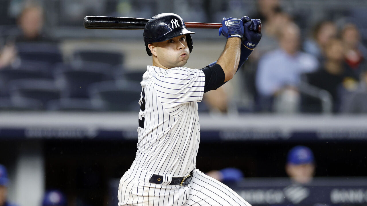 NEW YORK, NEW YORK - SEPTEMBER 21: Isiah Kiner-Falefa #12 of the New York Yankees swings at a pitch during the game against the Toronto Blue Jays at Yankee Stadium on September 21, 2023 in the Bronx borough of New York City. The Yankees won 5-3.