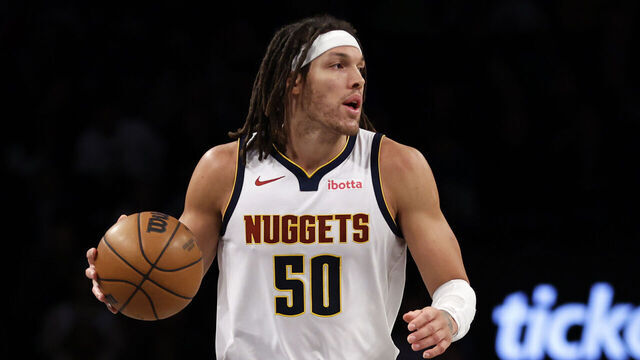 NEW YORK, NEW YORK - DECEMBER 22: Aaron Gordon #50 of the Denver Nuggets dribbles during the second half against the Brooklyn Nets at Barclays Center on December 22, 2023 in the Brooklyn borough of New York City. The Nuggets won 122-117. NOTE TO USER: User expressly acknowledges and agrees that, by downloading and/or using this Photograph, user is consenting to the terms and conditions of the Getty Images License Agreement.