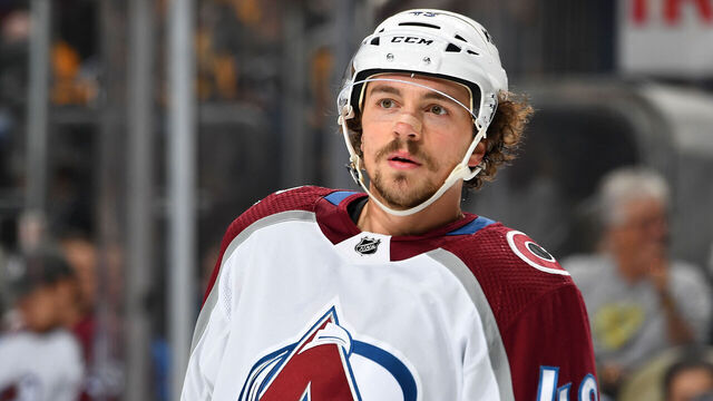 PITTSBURGH, PA - OCTOBER 26: Samuel Girard #49 of the Colorado Avalanche skates against the Pittsburgh Penguins at PPG PAINTS Arena on October 26, 2023 in Pittsburgh, Pennsylvania.