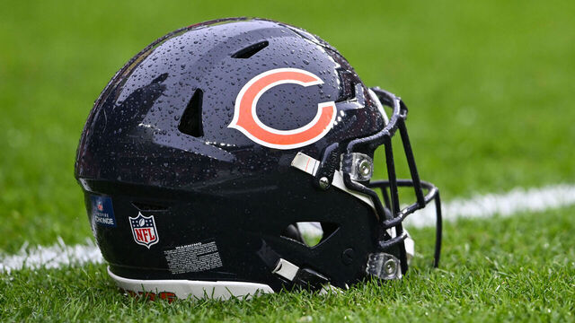 CLEVELAND, OHIO - DECEMBER 17: A view of a Chicago Bears helmet prior to a game against the Cleveland Browns at Cleveland Browns Stadium on December 17, 2023 in Cleveland, Ohio.