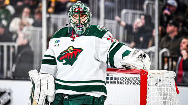 BOSTON, MASSACHUSETTS - DECEMBER 19: Marc-Andre Fleury #29 of the Minnesota Wild tends net during the first period against the Boston Bruins at TD Garden on December 19, 2023 in Boston, Massachusetts.