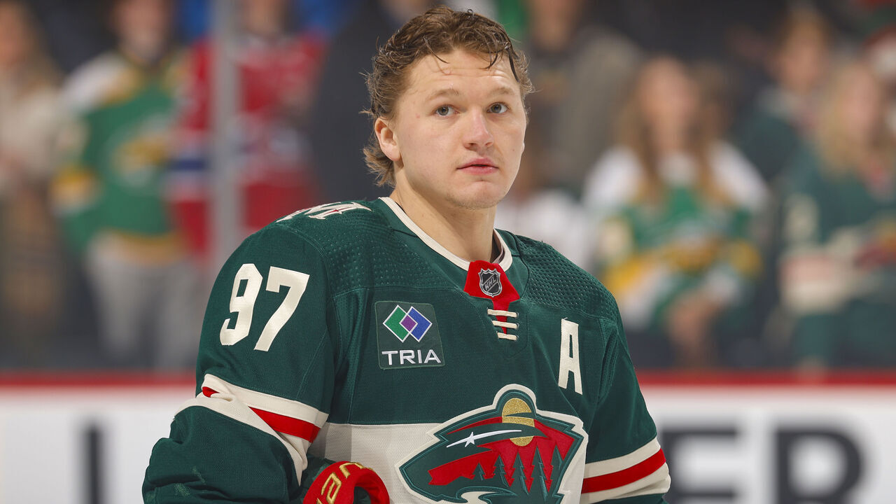 SAINT PAUL, MN - DECEMBER 21: Kirill Kaprizov #97 of the Minnesota Wild warms up prior to the game against the Montreal Canadiens at the Xcel Energy Center on December 21, 2023 in Saint Paul, Minnesota.