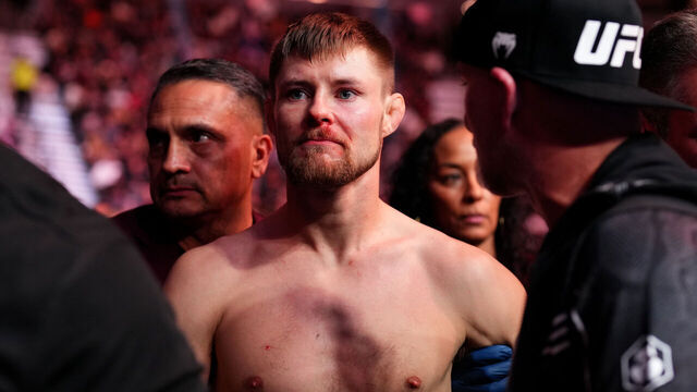 LAS VEGAS, NEVADA - DECEMBER 16: Bryce Mitchell exits the Octagon following his loss in a featherweight fight during the UFC 296 event at T-Mobile Arena on December 16, 2023 in Las Vegas, Nevada.
