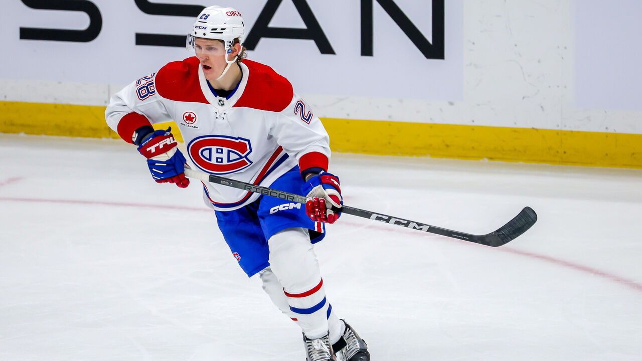 WINNIPEG, CANADA - DECEMBER 18: Christian Dvorak #28 of the Montreal Canadiens skates during second period action against the Winnipeg Jets at Canada Life Centre on December 18, 2023 in Winnipeg, Manitoba, Canada.