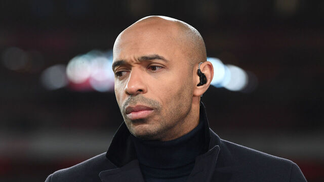 LONDON, ENGLAND - DECEMBER 28: Former Footballer Thierry Henry looks on as he presents on Amazon Prime Video prior to the Premier League match between Arsenal FC and West Ham United at Emirates Stadium on December 28, 2023 in London, England.